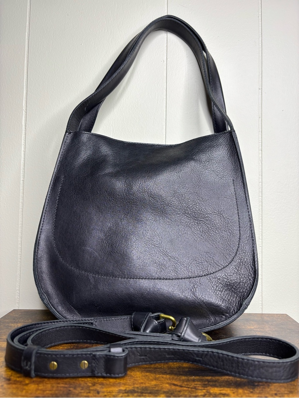 Madewell Sydney Convertible Shoulder Crossbody Leather Bucket Bag Womens - Picture 8 of 11